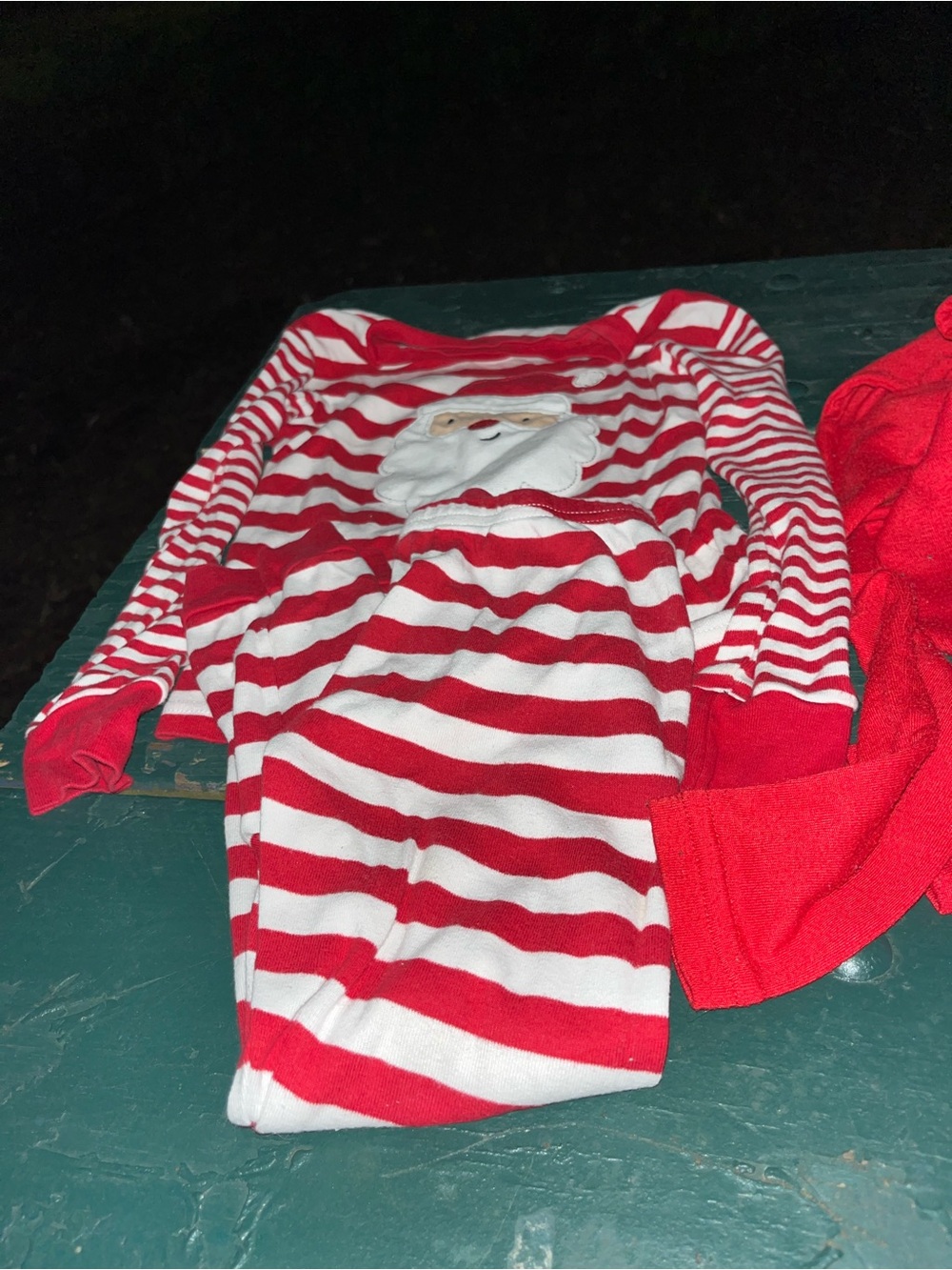Carter's Red and White Striped Santa Pajama Set